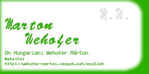 marton wehofer business card